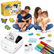 Goodyking Temporary Sticker Printer Kit for Kids, Custom Colorable Sticker Maker Set with 40 Transfer Sheets, 4 Markers, Arts and Crafts Toy for Boys Girls 6+